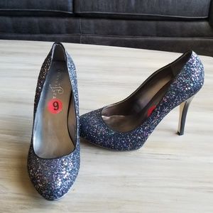 Ivanka Trump black glitter pumps